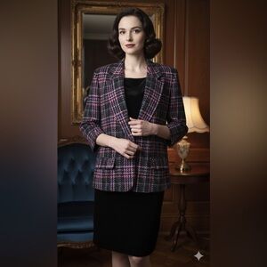 Vintage Pendleton Wool Blazer Jacket | USA Made | Plaid Wool Jacket | Size 16W